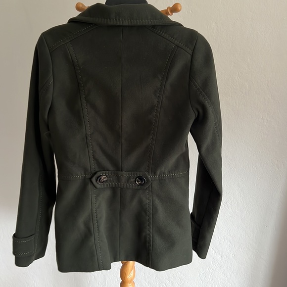 H&M hunter green pea coat - Picture 3 of 4